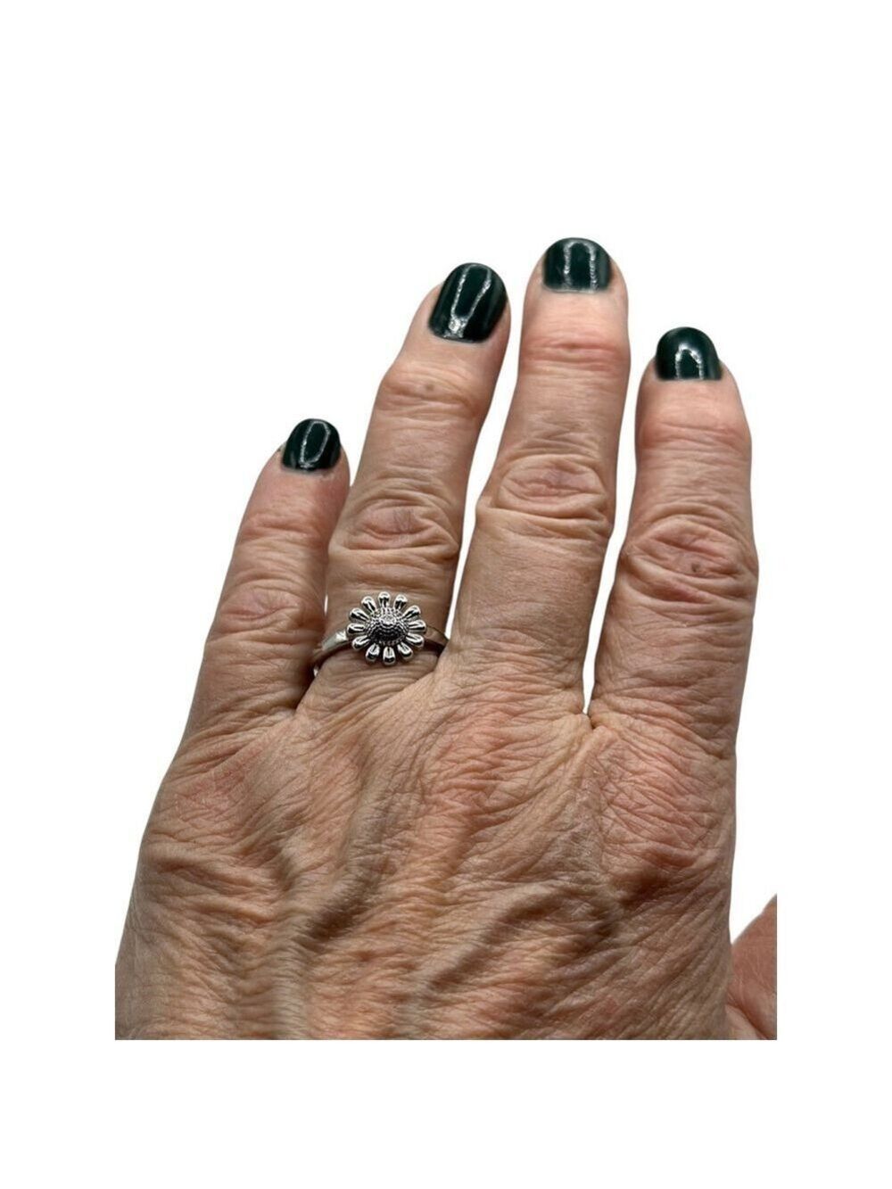 925 Sterling Silver Sunflower Ring Womens 7 Biker Hippie Flower Summer Daisy NWT - Picture 10 of 13